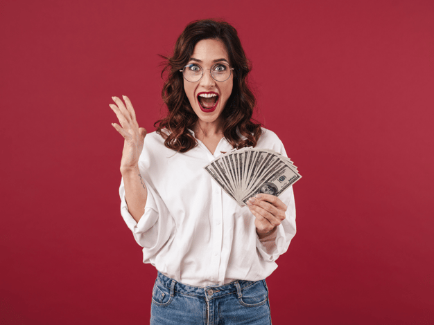 million dollars saved happy woman