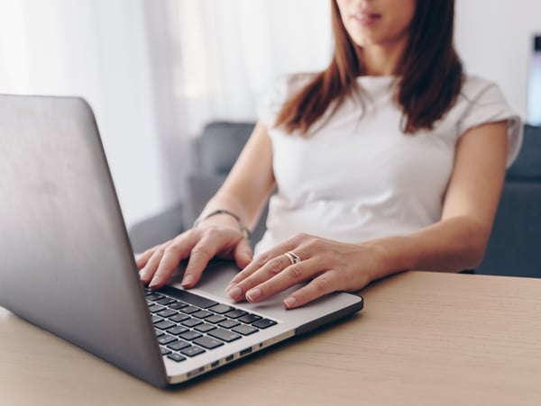 young woman working from home